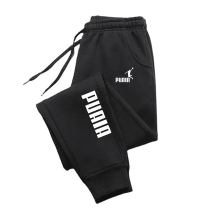 PUAIA Print Men's Pants Autumn/Winter New Sport Jogging Trousers Fitness Loose Fit Clothing Solid Color Outfit Streetwear Pants Good Vibrations