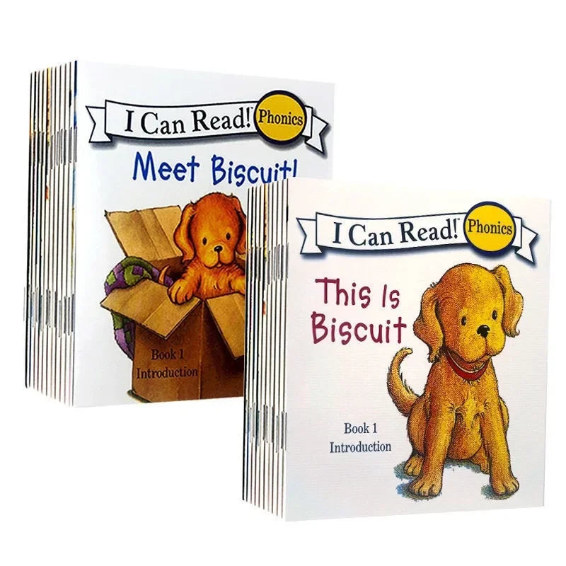 12 Books/set Biscuit Dog Series Picture Book Baby Kids English Cartoon Books Children Learn Words Educational Reading Book Good Vibrations