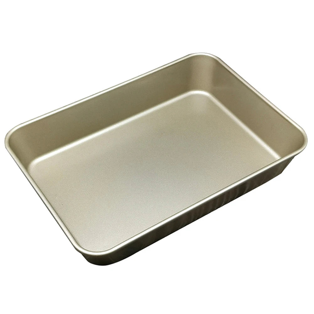 Bakeware Nonstick Bottom Rectangular Cake Pan Multipurpose Quick Release Cake Bread Toast Baking Pan Multiple Sizes Even Heating Good Vibrations