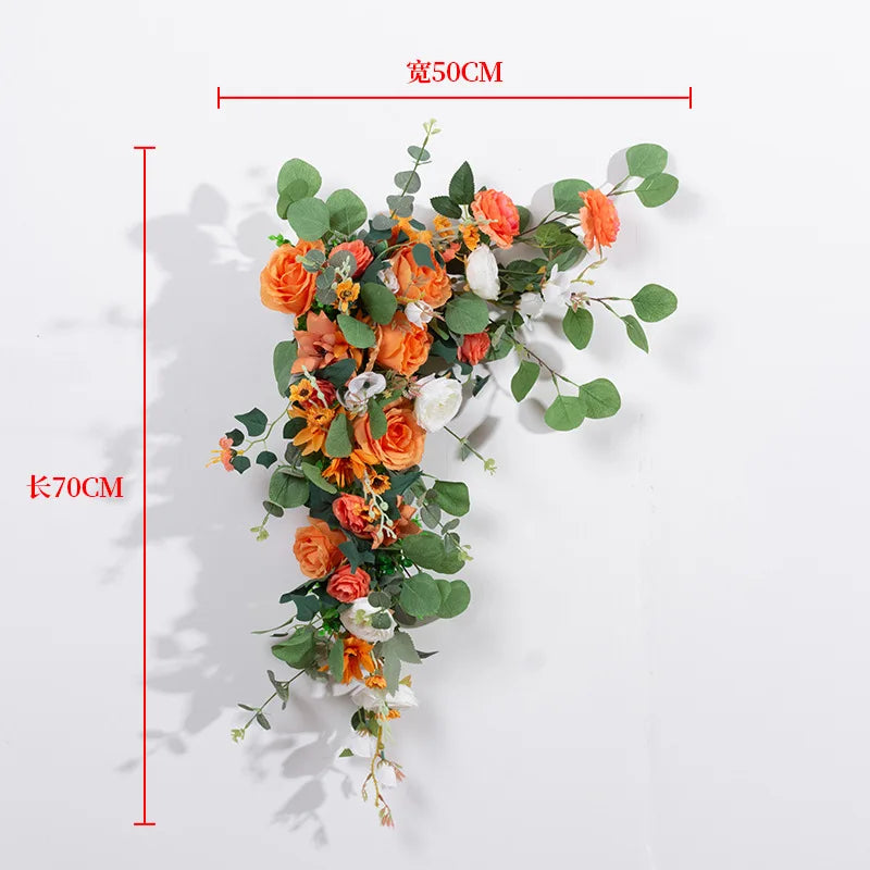 Artificial Flower For Wedding Welcome Sign Decoration Window Hall Exhibition Decor Photo Props Flower Backdrop Party Arrangement Good Vibrations