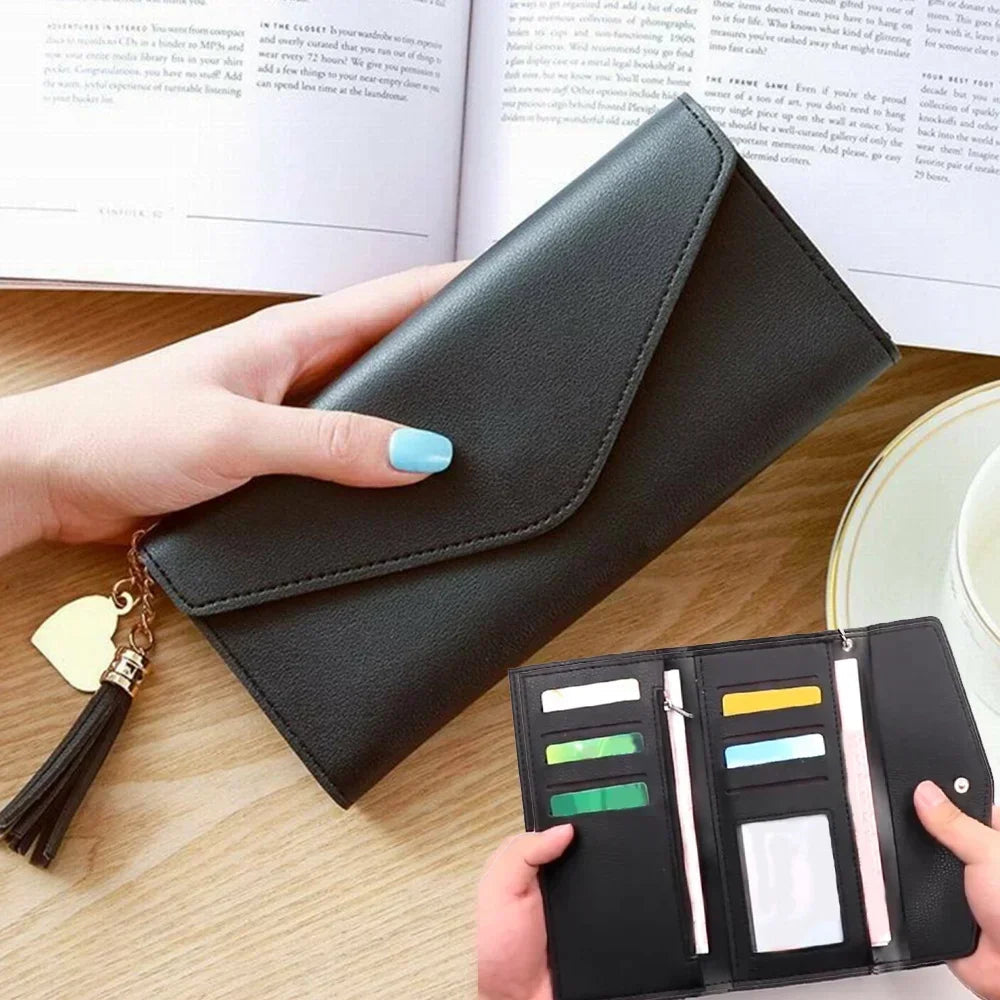 Wallet Black Small Leather Coin Purse Rfid Blocking Wallet Rose Gold Pattern Mini Purse with ID Window for Women Good Vibrations