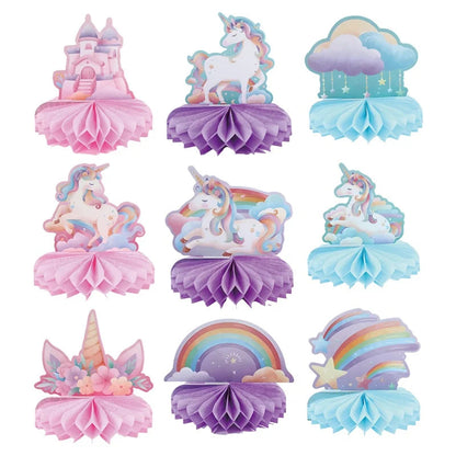 Rainbow Unicorn Honeycomb Ornament Set Rainbow Unicorn Birthday Party Decoration Kids Baby Shower Birthday Party Supplies Good Vibrations