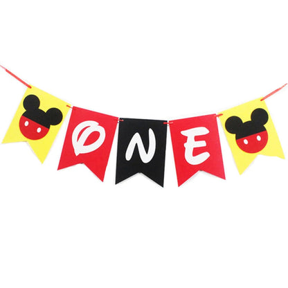 Mickey Mouse Theme Disposable Tableware Cups Plate Baby Children Birthday Party Supplies Boy Family Good Friend Party Decoration Good Vibrations