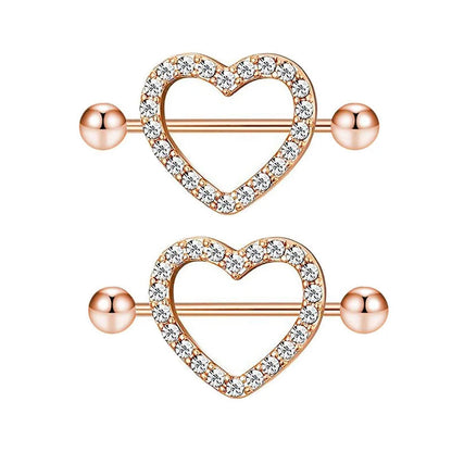 1 Pair Heart Barbell Nipple Ring Piercing Helix Piercing Sexy Nipple Jewelry High Quality Zircon Nipple Rings For Women Oreja Good Vibrations