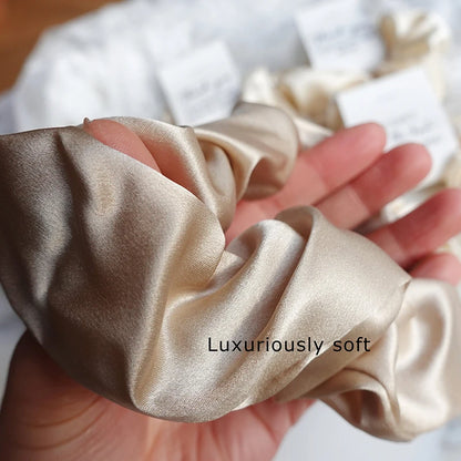 Personalized Bridesmaid Scrunchie Silk Hair Scrunchie Bachelorette Party Gift Bridesmaid Proposal Custom Wedding Gift To Bride Good Vibrations