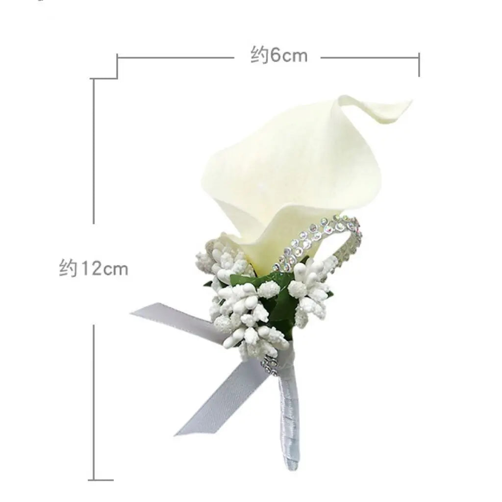 New White Wedding Bouquet Handmade Artificial Flower Calla Buque Casamento Bridal Bouquet for Wedding Decorations - Good Vibrations