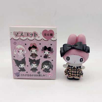 Sanrio Blind Box Black Rice My Melody Cartoon Character Doll Kuromi Pendant Third Generation Doll Blind Box Surprise Pack Cute Good Vibrations