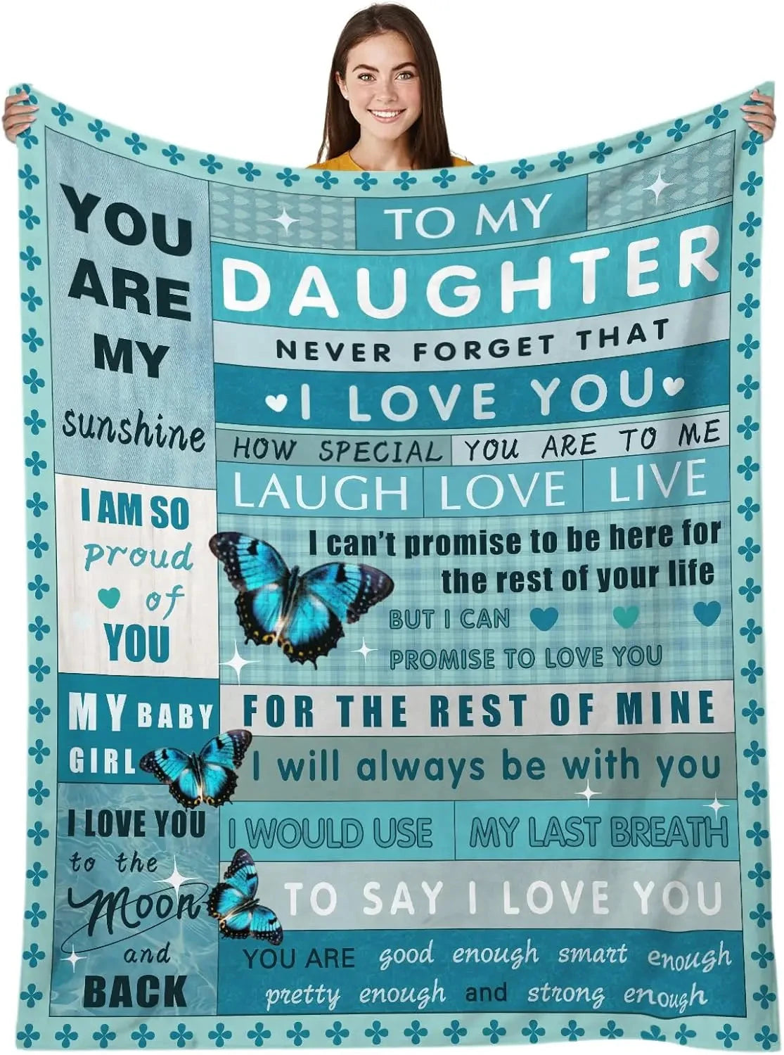 Daughter in Law Blanket from Mom, Mothers Day Blanket Gifts for Daughter, to My Daughters for Women, Future Daughters Gift, Birt Good Vibrations