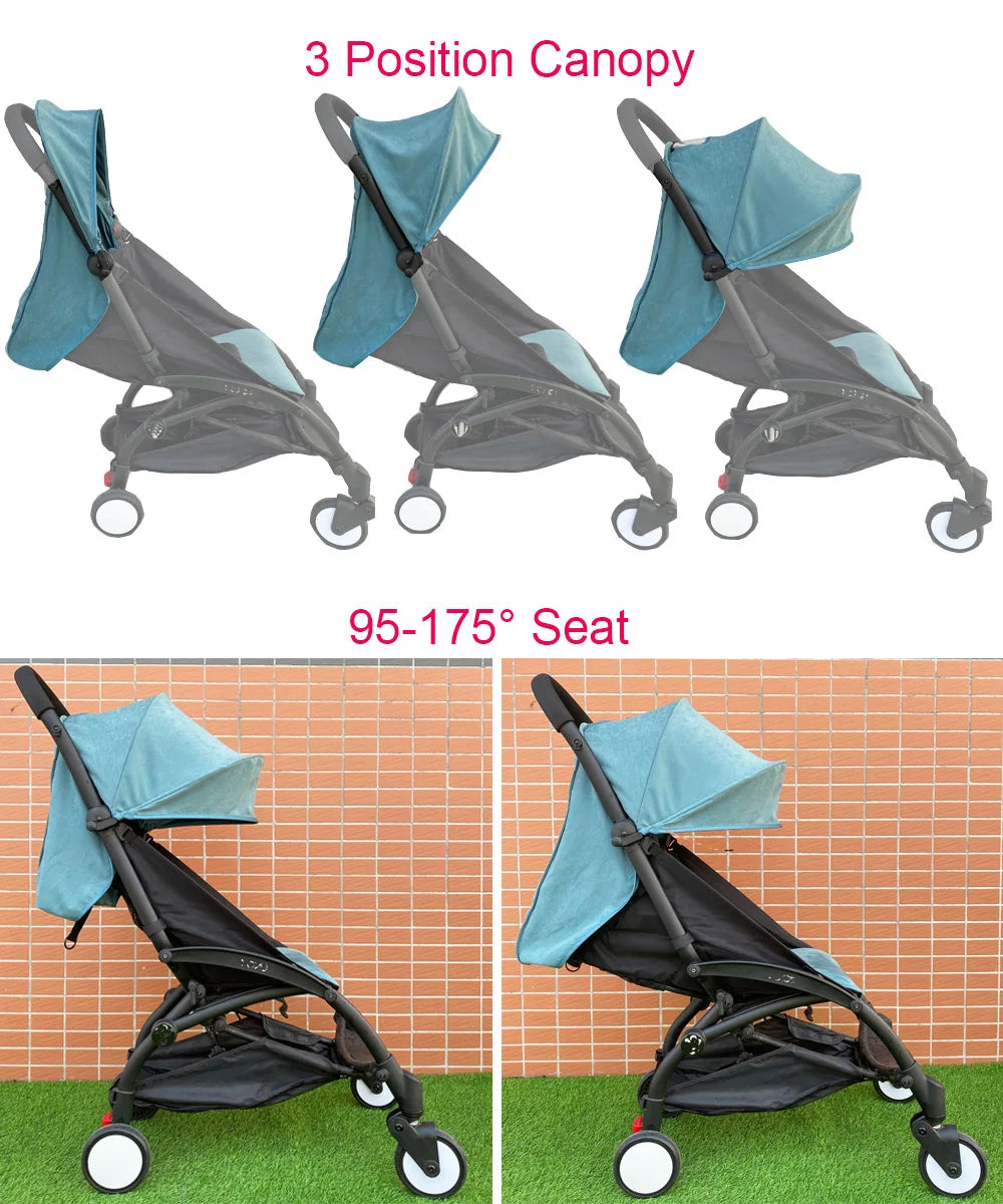 COLU KID® Baby Carriage Accessories Waterproof Sun Canopy & Replacement Seat Cushion Compatible with Babyzen YOYO YOYO2 Good Vibrations