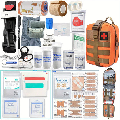 363pcs Survival Kits Camping Equipment Supplies Emergency, Portable Self-defense Gift For Camping, Outdoor First Aid Kit Mini Good Vibrations