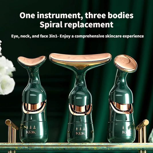 Face Massager 3 In 1 Neck Facial Eye Massage Introducer Microcurrent Skin Rejuvenation Anti Aging Beauty Device Beauty Tools Good Vibrations Adult Super Store