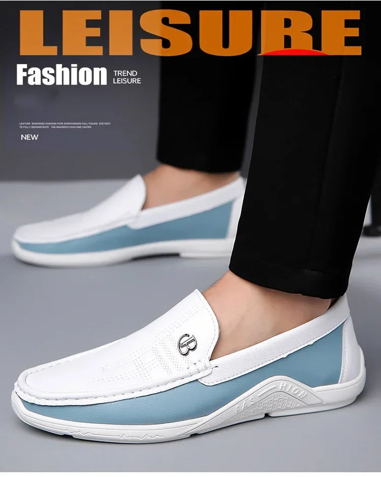 Mens Leather Shoes 2025 Casual Slip on Formal Dress Loafers Breathable Soft Flats for Male Non Slip  Office Work Shoes  sneakers Good Vibrations