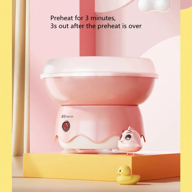 Cotton Candy Machine for Kids DIY Portable with Large Food Grade Splash-Proof Plate Efficient Heating Hard & Sugar Free Good Vibrations
