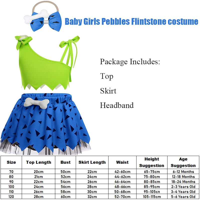 Infant Toddle Kids Pebble Bone Stone Fancy Dress Up Halloween Costume Kids Caveman Cavegirl Flint stone Costume For Baby Girl Good Vibrations