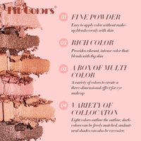 Fit Coiors 12 Color Eyeshadow Series--Best Pro Matte Pearlescent Highlight Eyeshadow Palette Makeup For Women Good Vibrations