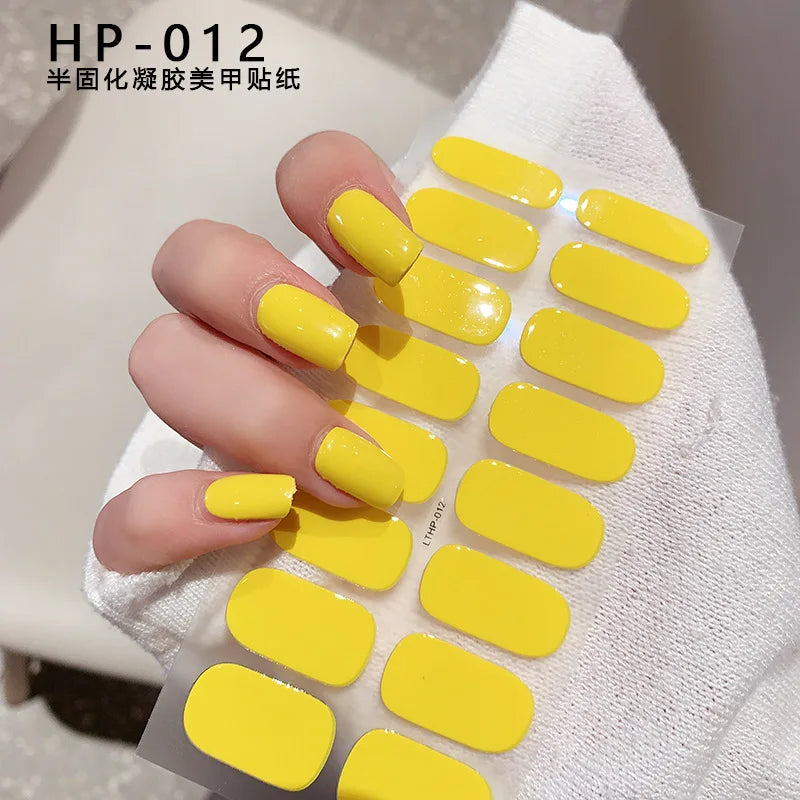 UV Semi-Cured Gel Nail Wraps Stickers Strips French Long Lasting Full Cover LED Gel Semi Cured Nail Sliders For Nail Extension & Good Vibrations