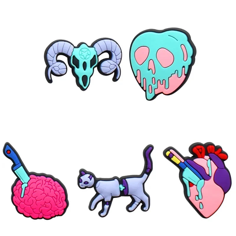 Shoe Charms for Crocs Accessories
 Halloween Shoes Charm for Croc Decorations Pins Men Accessory Jeans Woman Clogs Clips Badges Good Vibrations