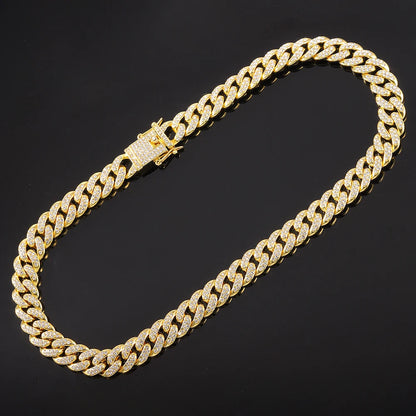 13mm Necklace +Watch+Bracelet Hip Hop Miami Cuban Chain Iced Out Paved Rhinestone CZ Bling Rapper For Men Jewelry KIT Jewelry Good Vibrations