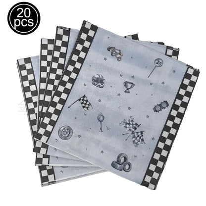 Race Car Party Tableware Plates Napkins Cup Two Fast Birthday Party Supplies Boys Racing Themed Two Years Old Party Decorations Good Vibrations