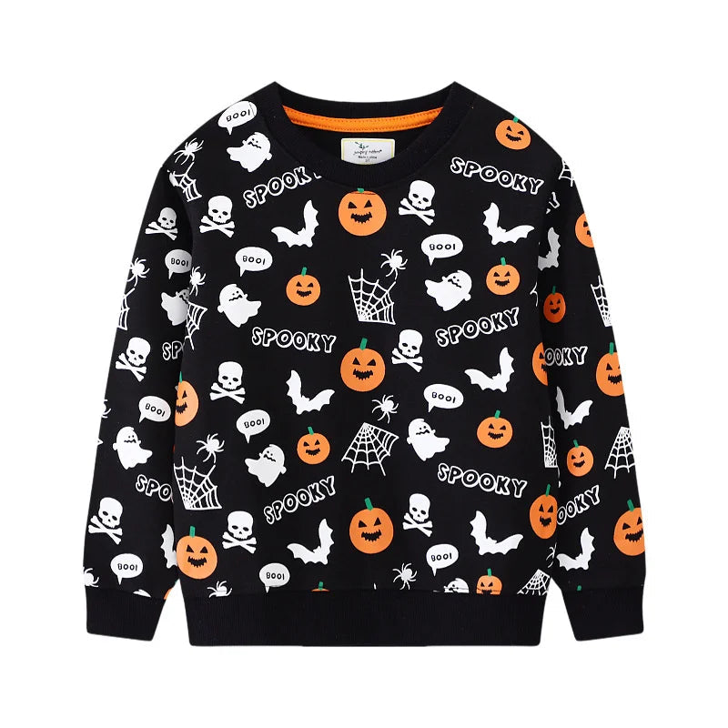 Jumping Meters 5-7T Long Sleeve  Boys Girls Hooded Sweatshirts With Dinosaur Children's Clothing  Hot Selling Baby Shirts Tops Good Vibrations