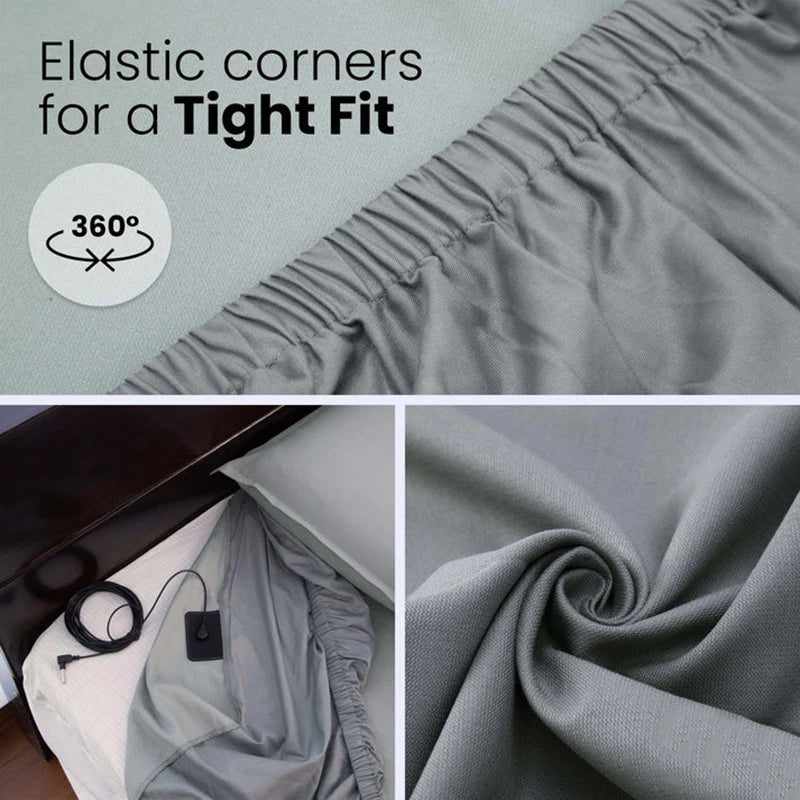 Grounding Sheet for Better Sleep - Cotton and Silver Conductive Fitted Sheet with Grounding Cord, Machine Washable for Twin Good Vibrations