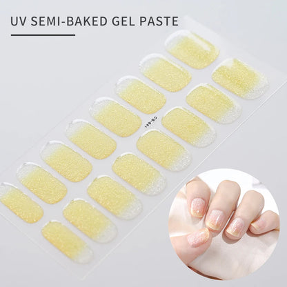 UV Semi-Cured Gel Nail Wraps Stickers Strips French Long Lasting Full Cover LED Gel Semi Cured Nail Sliders For Nail Extension & Good Vibrations