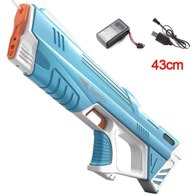 43cm full electric portable water storage gun toy for kids with lithium battery and USB charger