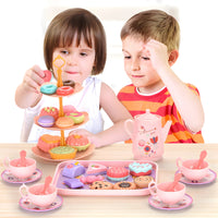 Toy Tea Set for Little Girls.Tea Party Set Toys for Kids Girls Pretend Play Snack Toy.Toddler Afternoon Tea Sets Toys Good Vibrations