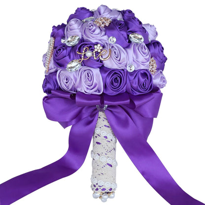 JaneVini Light Pink Roses Bridal Bouquet Elegant Pearl Crystal Lace Handle Bride Flower Ball Wedding Bouquet Bruiloftaccessoires Good Vibrations