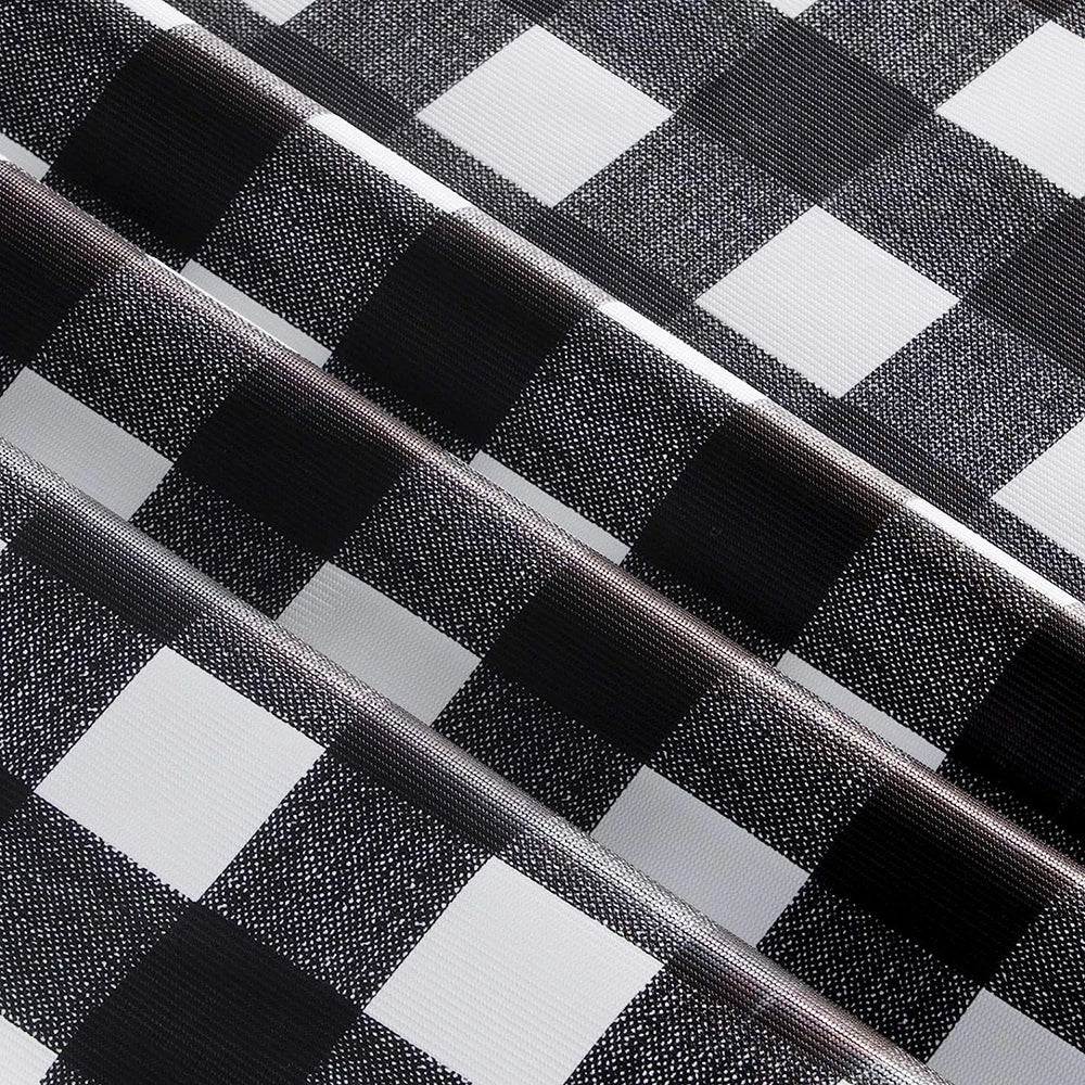 Red Black Checkered Disposable Tablecloth Wedding Birthday Party Indoor Outdoor Picnic Table Cover Plastic Waterproof Tablecloth Good Vibrations