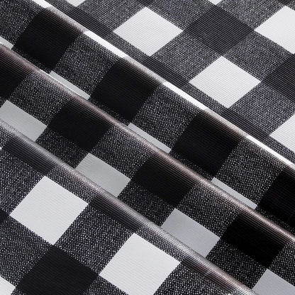Red Black Checkered Disposable Tablecloth Wedding Birthday Party Indoor Outdoor Picnic Table Cover Plastic Waterproof Tablecloth Good Vibrations
