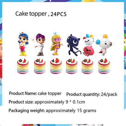 True Rainbow Kingdom Party Supplies Disposable Tableware Plates Balloon Cake Topper Kids For Boy Girl Favor Birthday Party Decor Good Vibrations