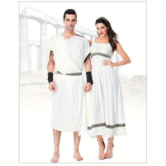 Halloween Cosplay Costume: Medieval - Inspired Arab Roman - Style White Couple Dresses Good Vibrations