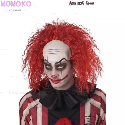 Halloween Horror Scary Clown Nightmere Party Creepy Killer Clown Cosplay Costume Red Wig Party Carnival Women Masquerade Outfit Good Vibrations