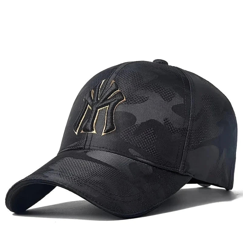 Fashion Letter Embroidery Camouflage Baseball Hats Spring and Autumn Outdoor Adjustable Casual Hats Sunscreen Hat Good Vibrations