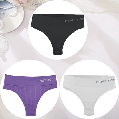 3PCS/Set Women's Panties Sexy Underwear FINETOO Large Size Thong Women Seamless Panties High Waist Girls Thongs M-2XL Good Vibrations
