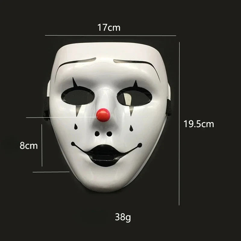 Halloween Props Masquerade Performance Full Face Mask Hand-painted White Street Dance Adult Eye Mask Death Clown Black Gold Good Vibrations