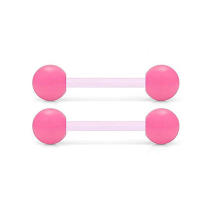 2 Pieces 14G 16mm Night Glow Flexible Acrylic Straight Tongue Ring pacifier Ring Fixed Perforated For Woman and Man Good Vibrations
