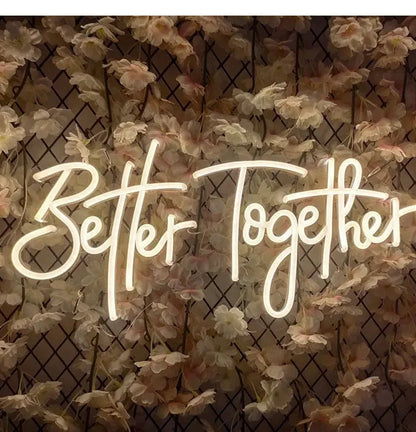 Better Together Neon Sign Wedding Decor Birthday Party Led Lights Wall Hanging Bedroom Personalize Engagement Gifts Neon Lights Good Vibrations
