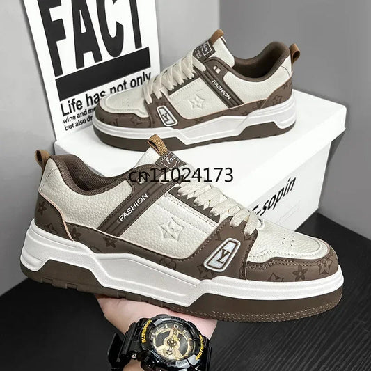 Trendy Men's Cross-Border Shoes New Style Thick Bottom Sports Casual Shoes Men's Popular White Shoes Solvent Shoes Men's Sports Good Vibrations