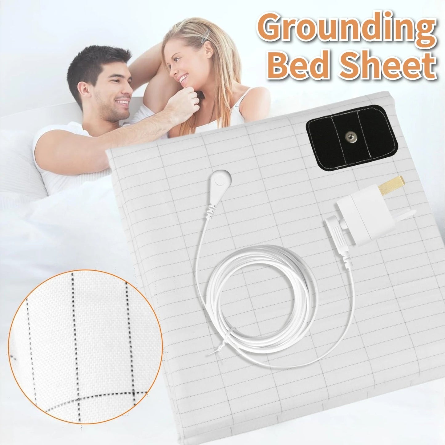 Grounding Mat Grounding Bed Sheet with 10% Silver Fiber & 90% Organic Cotton Natural Wellness and Healthy Earth Energy Good Vibrations