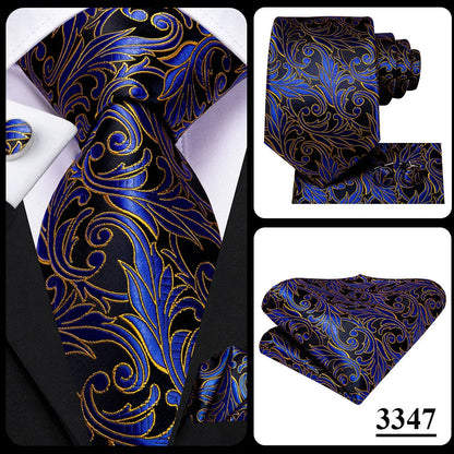 Hi-Tie Blue Business Solid 100% Silk Men's Tie NeckTie 8.5cm Ties for Men Formal Luxury Wedding High Quality Gravata Good Vibrations