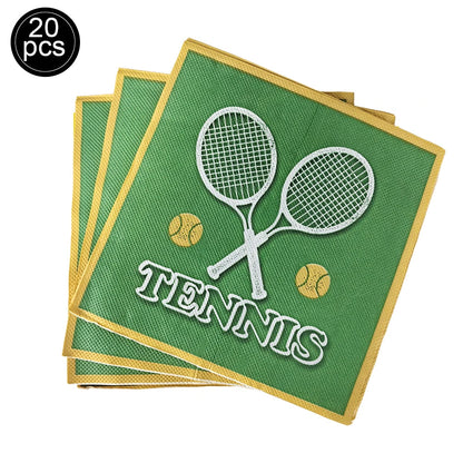 Tennis Party Supplies Paper Plate Napkin Cup Tableware for Boys Baby Shower Tennis Ball Sports Themed Party Birthday Decoration Good Vibrations