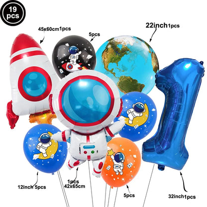 4D Standing Astronaut Spaceman Balloons Rocket Foil Balloons Kids Toys Baby Shower Outer Space Themed Birthday Party Decorations Good Vibrations