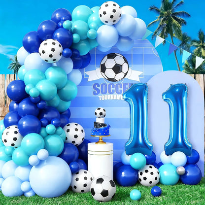 6th/7th/8th/9th/10th/11th Birthday Soccer Party Decoration for Boys, Soccer Birthday Balloons Arch with Royal Blue Teal Light Bl Good Vibrations