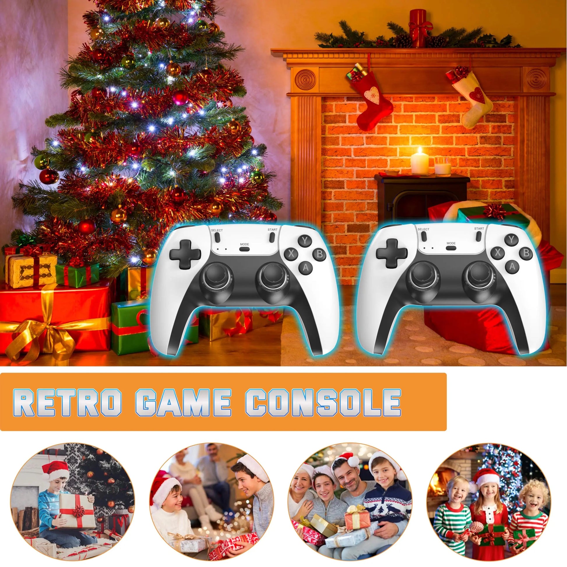 M15 Video Game Console 4K TV Retro Game Console 64G Built in 20000 Games Wireless Controller Gamepad Retro Handheld Game Console Good Vibrations