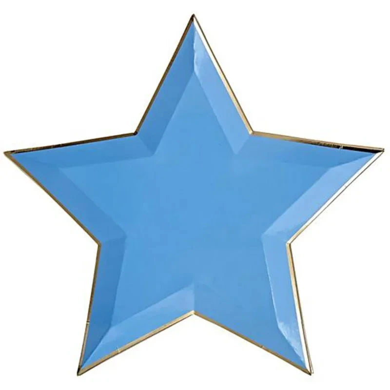 8pcs Disposable Paper Plates Dish Tray Gold Foil Star Shape Party Decor Paper Plate Dinner Cake Party Tableware Paper Plate Dish Good Vibrations