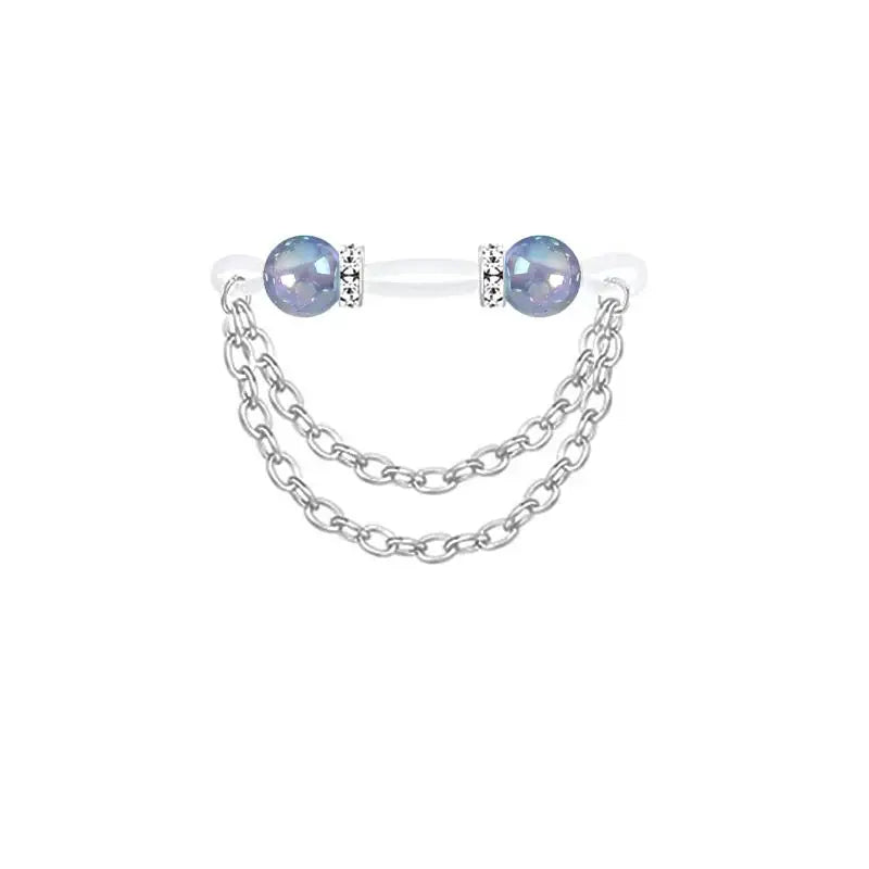 1 Pair Adjustable Fake Nipple Rings No-Pierce Acrylic Nipple Rings With Glitter Beads Perfect For Party Good Vibrations