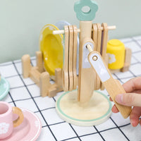 Baby wooden toy Kitchen toy wooden tableware set toy baby role play Educational Cosplay preschool toy gifts for kids Good Vibrations