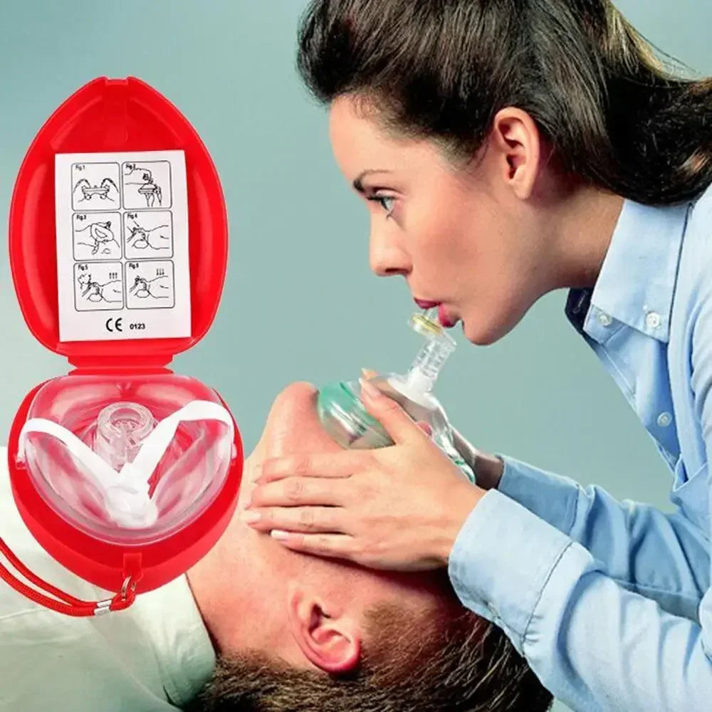 1Set Car Rescue CPR Mask Emergency First Aid Masks Resuscitator One-Way Valve CPR Face Sheild Survival Mask Outdoor Survival Kit Good Vibrations